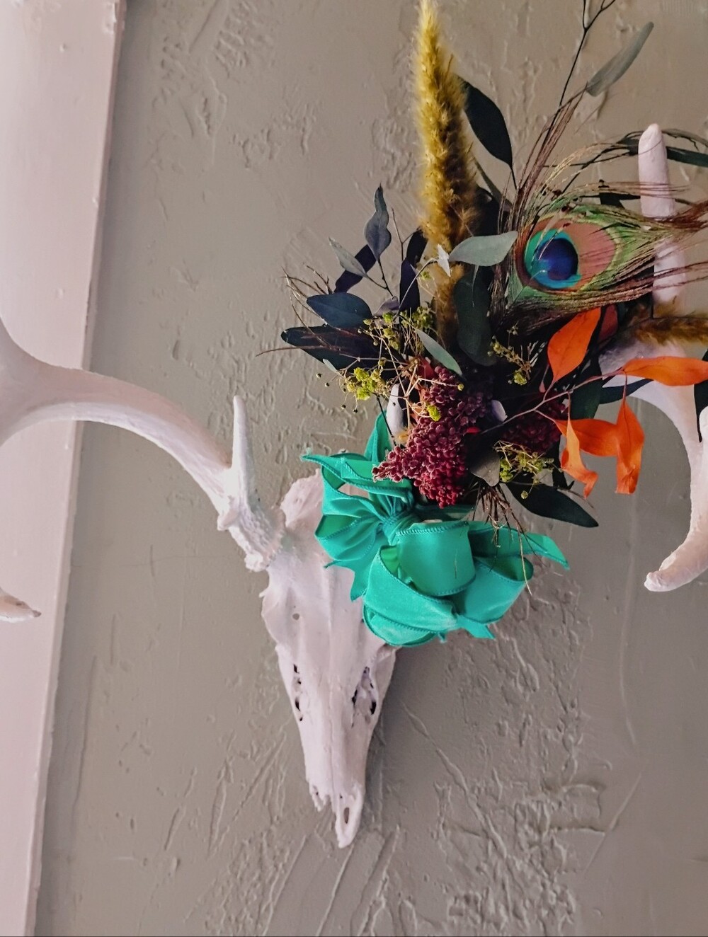 Wall art REAL clean Antlers Floral Rustic Woodsy vibe Unique FREE shipping - Picture 2 of 10